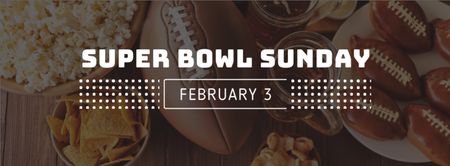 Plantilla de diseño de Super Bowl Sunday Annoucement con galletas Facebook cover 