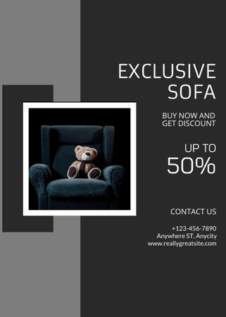 Plantilla de diseño de Furniture Ad with Cozy Sofa Flayer 