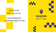 City Taxi Service Ad in Yellow