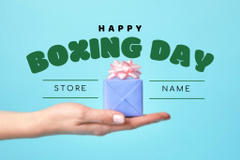 Boxing Day Holiday Greeting with Cute Little Gift