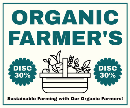 Desconto de agricultura orgânica com carrinho Facebook Modelo de Design