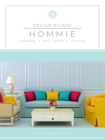 Furniture Sale Modern Interior in Light Colors Poster US Πρότυπο σχεδίασης