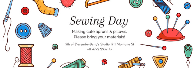 Designvorlage Sewing Day Masterclass Event in Atelier für Tumblr