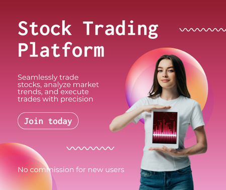 Market Analytics Using Stock Trading Facebook Design Template