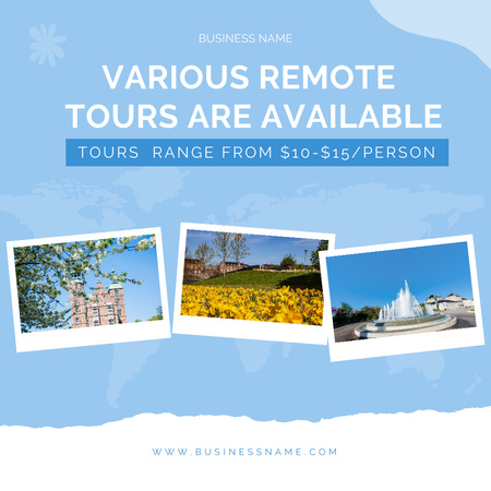 Remote Tours Offer with Sights Photos Instagram Design Template