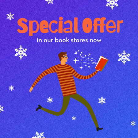 Platilla de diseño Books Sale Announcement with Reading Boy Instagram