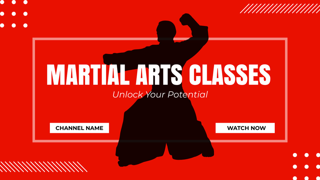 Ontwerpsjabloon van Youtube Thumbnail van Martial arts