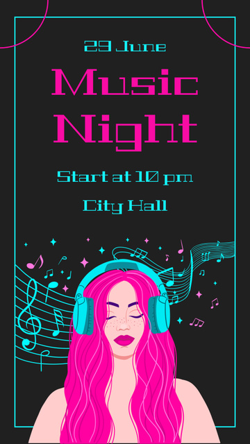 Captivating Music Night Event In Summer Instagram Story Design Template