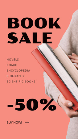 Best Books Sale Offer In City Instagram Story Design Template
