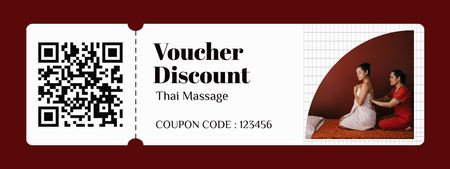 Plantilla de diseño de Descuento en masaje tailandés en color granate Coupon 