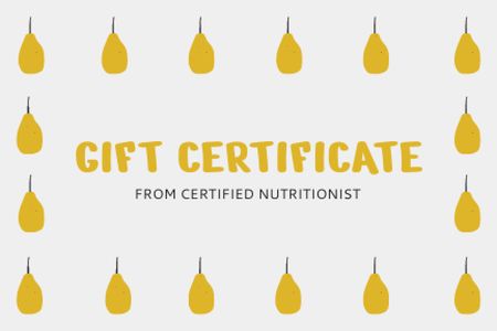 Nutritionist Services Offer Gift Certificate Design Template