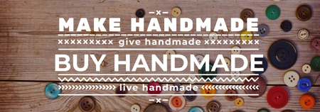 Handmade Inspiration Sewing Buttons on Table Tumblrデザインテンプレート