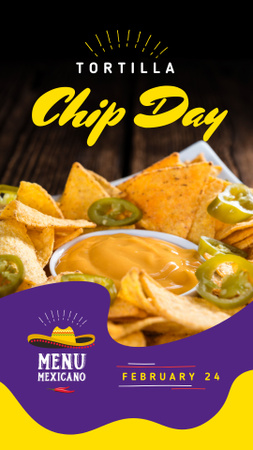 Tortilla chip day with Mexican Hat Instagram Story Design Template