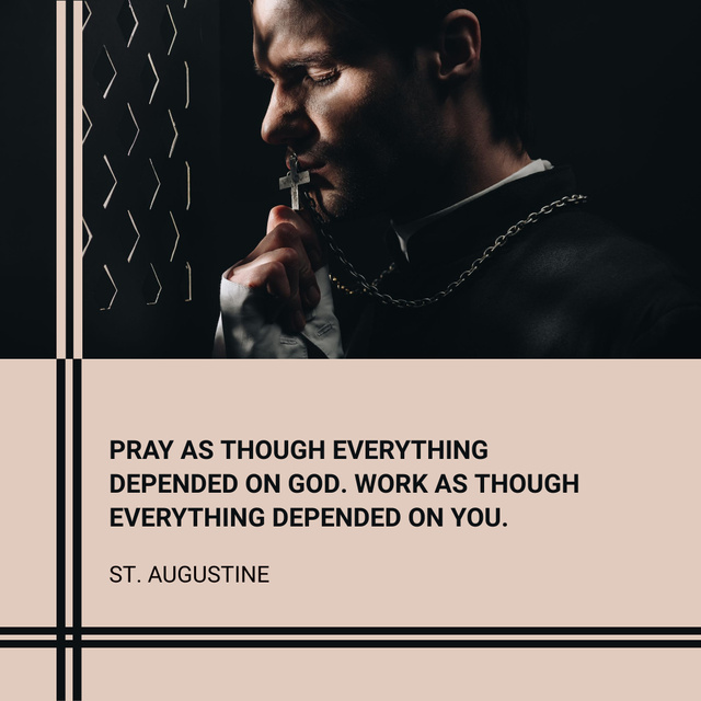Ontwerpsjabloon van Instagram van Religious Inspirational Citation about Pray and God