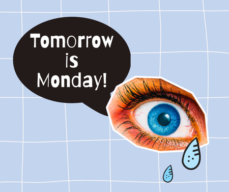 Funny Reminder about Monday Facebook Design Template