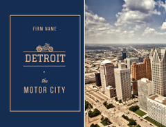 Detroit Majestic Cityscape In Blue