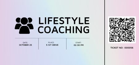 Szablon projektu Ogłoszenie o wydarzeniu dotyczącym coachingu stylu życia Ticket DL