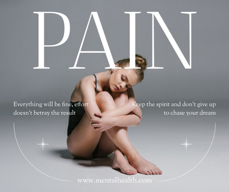Pain relief motivation for women Facebook Design Template