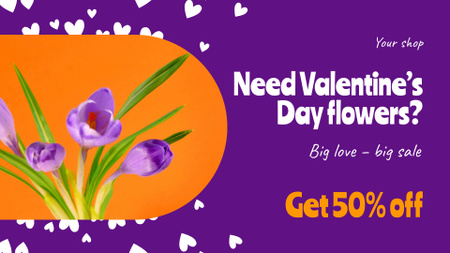 Blossoming Bouquet For Valentine`s Day Sale Offer Full HD video Design Template