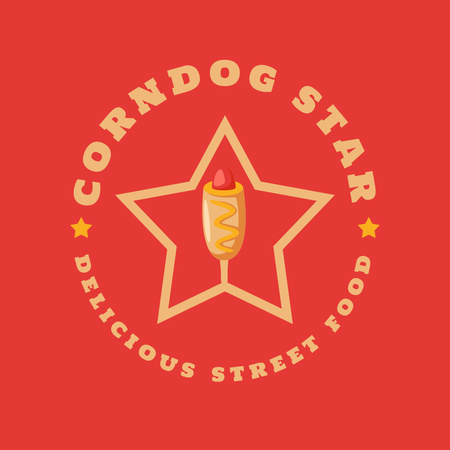 Street Food Offer with Sausage Logo Design Template