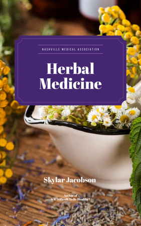 Medicinal Herbs on Table Book Cover Πρότυπο σχεδίασης