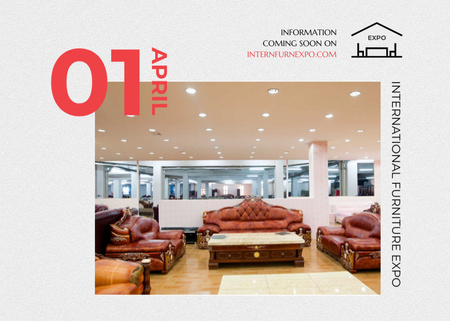International Furniture Expo Announcement Postcard 5x7in Design Template