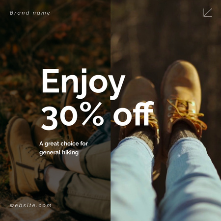 Incredible Hiking Shoes At Discounted Rates Offer Animated Post Design Template