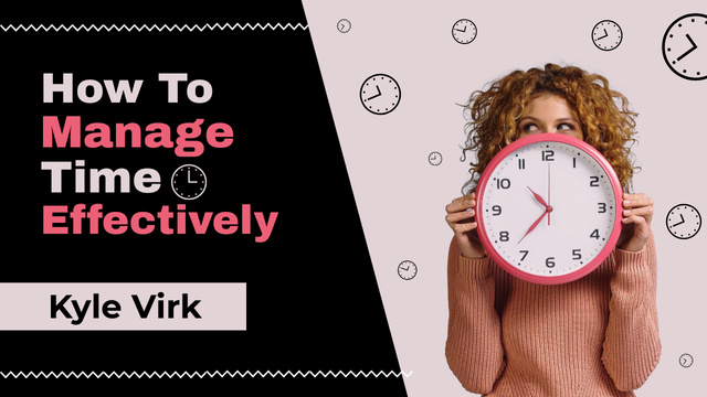 Manage Time Effectively Youtube Thumbnail Design Template