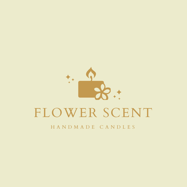 Template di design Handmade Candles With Flower Scent Ad Logo 1080x1080px