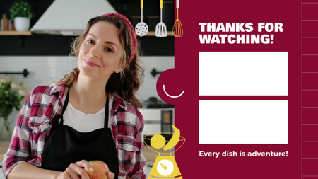 Designvorlage Frische Früchte beim Koch-Vlog mit Chefkoch für YouTube outro