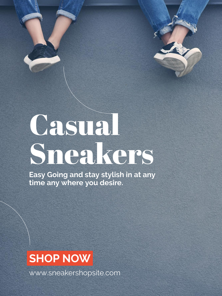Plantilla de diseño de Sale of Casual Sneakers for Young People Poster US 