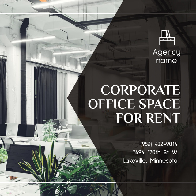 Corporate Office Space for Rent Instagram – шаблон для дизайну