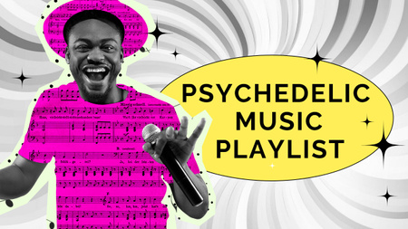 playlist de música psicodélica Youtube Thumbnail Modelo de Design