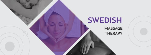 Swedish Massage and Cosmetic Therapy Facebook cover Modelo de Design