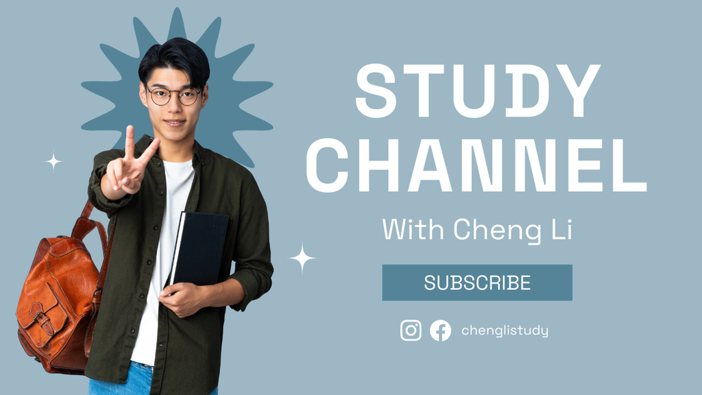 Educational Channel Announcement with Student Youtube Thumbnail Design Template