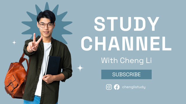 Ontwerpsjabloon van Youtube Thumbnail van Educational Channel Announcement with Student