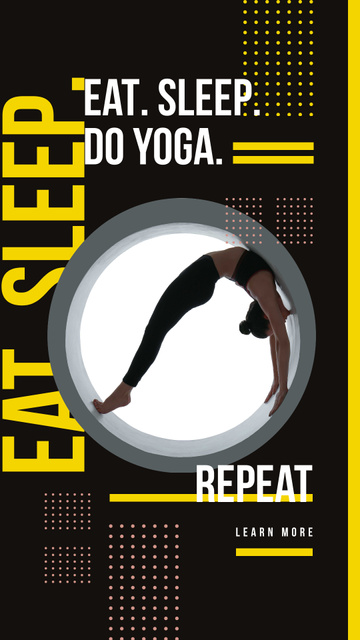 Platilla de diseño Yoga Ad with Woman training Instagram Story