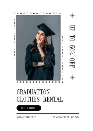 Rental clothes for graduation ceremony Poster Design Template