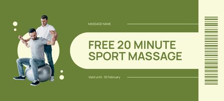 Sports Massage Offer Coupon 3.75x8.25in Design Template