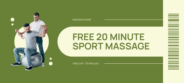 Sports Massage Offer with Discount Coupon 3.75x8.25in Šablona návrhu