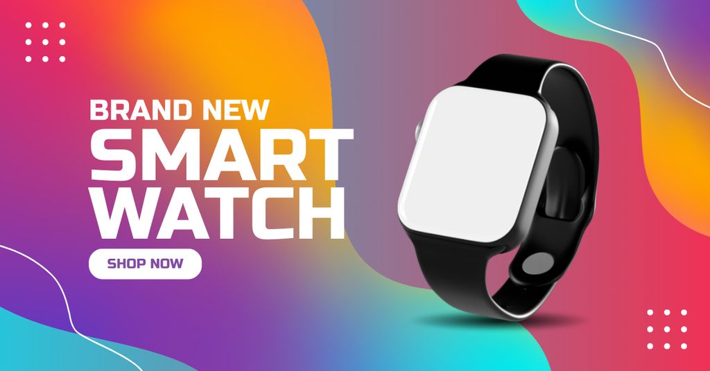 Ontwerpsjabloon van Facebook AD van Promoting New Brand Smart Watch