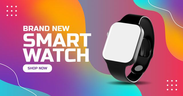 Promoting New Brand Smart Watch Facebook ADデザインテンプレート
