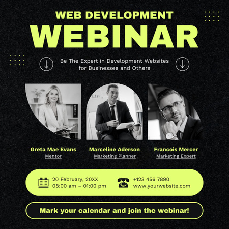 Platilla de diseño Web Development Webinar with a Few Experts LinkedIn post