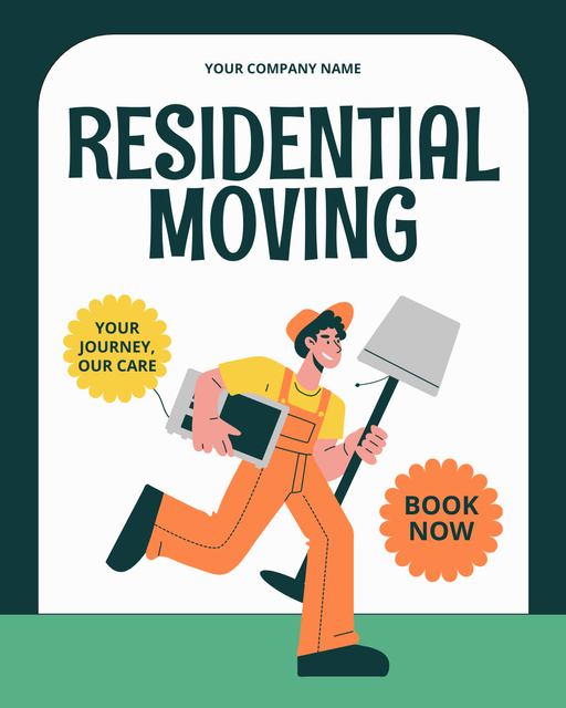 Plantilla de diseño de Services of Residential Moving with Courier carrying Lamp Instagram Post Vertical 