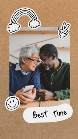 Best Time Together Senior Gay Couple Instagram Story Design Template
