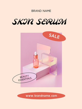 Essential Skincare Ad with Serum Poster US Design Template