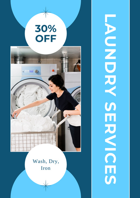 Offer Discounts on Laundry Service Poster Design Template