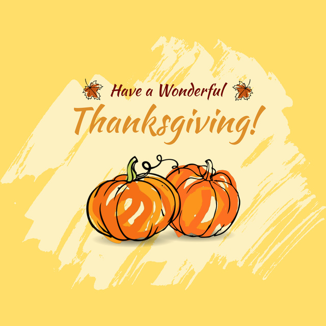 Designvorlage Cozy Thanksgiving Day Greeting With Pumpkins für Animated Post