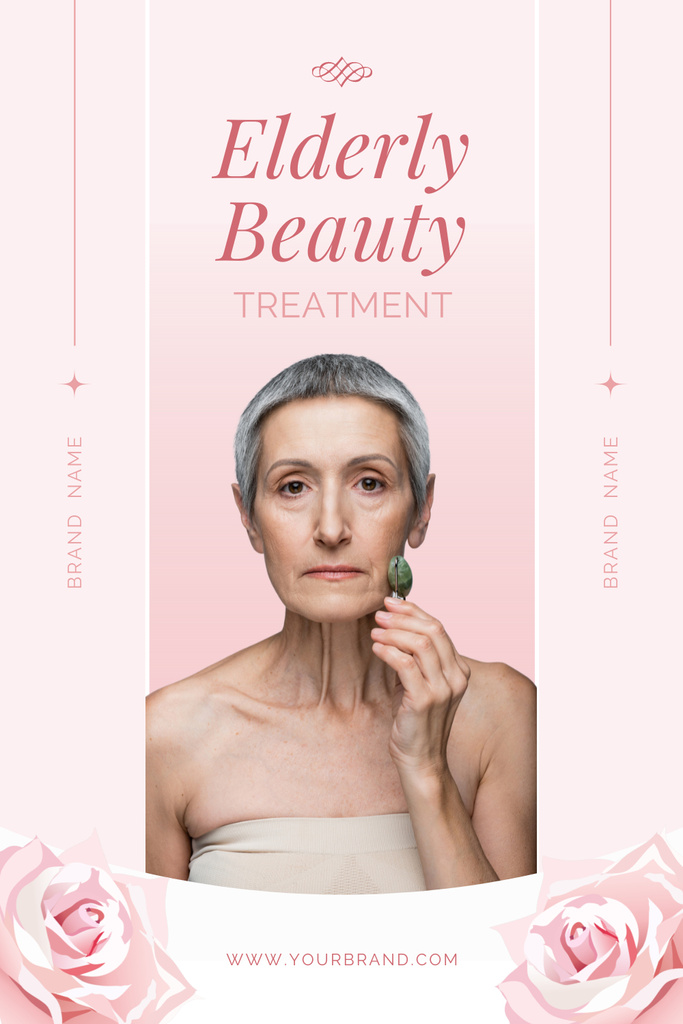 Platilla de diseño Beauty Treatment For Elderly With Roses Pinterest