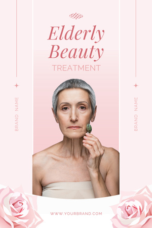 Platilla de diseño Beauty Treatment For Elderly With Roses Pinterest